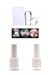 Kolay Tırnak Süsleme French Mührü Transfer Silikon Damga ve Bote French Set - 2