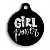 Girl Power Yuvarlak Kedi ve Köpek Künyesi - 1