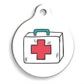 Medikal Çanta Beyaz Yuvarlak Kedi ve Köpek Künyesi - 1