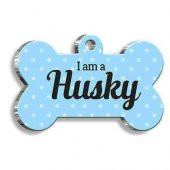Husky Mavi Kemik Şekilli Köpek Künyesi - 1