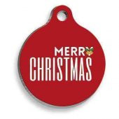 Christmas Serisi Merry Christmas Letter Red Yuvarlak Kedi ve Köpek Künyesi - 1