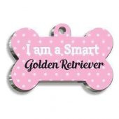 Golden Retriever Pembe Kemik Şekilli Köpek Künyesi - 1