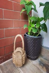 Handmade Hasır İpli Dekoratif Denizci Düğümü  19x9cm - 2