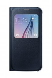 Samsung S6 S-View Cover Deri Siyah EF-CG920PBEGWW - 1