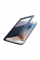 Samsung S6 S-View Cover Deri Siyah EF-CG920PBEGWW - 2