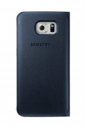 Samsung S6 S-View Cover Deri Siyah EF-CG920PBEGWW - 3