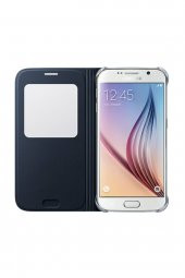Samsung S6 S-View Cover Deri Siyah EF-CG920PBEGWW - 4