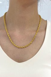14 Ayar Altın Halat Zincir Kolye 3 mm - 2