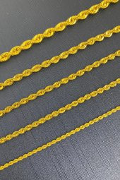 14 Ayar Altın Halat Zincir Kolye 3 mm - 5