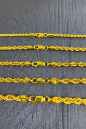 14 Ayar Altın Halat Zincir Kolye 3 mm - 8