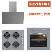 Silverline BO6501S01-CS5349S01-3481 FLAM Gri Cam Ankastre Set - 1