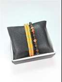 JTSS22KOB1083 JANTİ PARAŞÜT İP ÖRME ve AKİK HEMATİT DOĞAL TAŞ KOMBİN BİLEKLİK KUTULU thumbnail 4