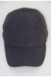 Kışlık Kaşe Deri Terekli Kep Beyzbol Şapka Kaşe Şapka Gri Tek Ebat - 2