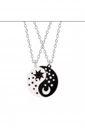 Ying Yang Moon And Sun Çift Kolye Hediyelik Şık Süs Takı Aksesuar - 1