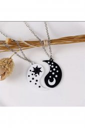 Ying Yang Moon And Sun Çift Kolye Hediyelik Şık Süs Takı Aksesuar - 2