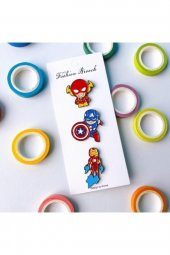 Avengers Iron Man Iğneli Renkli Metal 3 Adet Rozet Broş thumbnail 1