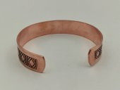 Bakır Bileklik 1,5x17,5 cm Kalemkar El İşlemesi Doğal Saf Bakır M6 - 3