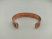 Bakır Bileklik 1,5x17,5 cm Kalemkar El İşlemesi Doğal Saf Bakır M4 - 3