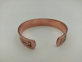 Bakır Bileklik 1,5x17,5 cm Kalemkar El İşlemesi Doğal Saf Bakır M3 - 3