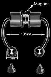 Altın Renk Mıknatıslı Fake Sahte Septum Piercing - 4