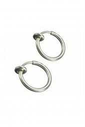 Paslanmaz Çelik Deliksiz Fake Piercing Gümüş Çift - 1
