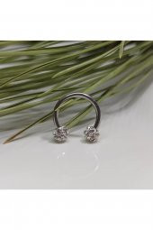 Cerrahi Çelik Zirkon Taşlı, Kulak, Dudak Burun Septum Tragus Kıkırdak Piercing - 1