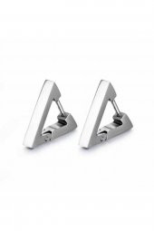 Paslanmaz Çelik 316l Gri 16mm Üçgen Unisex Çift Küpe - 1