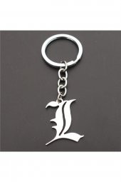 Gri Death Note L Anime Naruto One Piece Metal Zincirli Anahtarlık - 1
