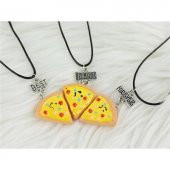 Pizza Dilimleri 3lü Bff Kolye Aksesuar Şık Hediyelik Süs Takı - 2
