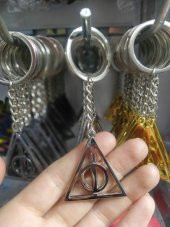 Harry Potter Ölüm Yadigarları Gümüş Rengi  Anahtarlık Hediyelik Aksesuar  Şık - 3