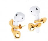 İphone AirPods Kulaklık Tutucu Küpe, 24 Ayar Altın Kaplama - 2