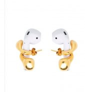 İphone AirPods Kulaklık Tutucu  Küpe, 24 Ayar Altın Kaplama - 5