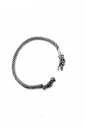 Gümüş Kaplama Unisex Kelepçe Bileklik Ejderhalı - 4