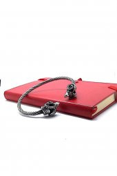 Unisex Gümüş Koç Başlı Kaplama Kelepçe Bileklik - 1