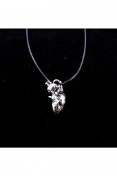 Kadın Gümüş Renk Anatomik Kalp Kolye - 1