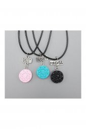 Oreo Bff Çift Kolye Hediyelik Trend Şık Arkadaş Kolyesi - 1