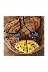 Pizza Dilimi Best Friend Bff 2li Deri İpli Kolye Trend Kolye Hediyelik - 2