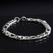 Gümüş Renk Zincir Erkek Çelik Bileklik Heidyelik Şık Aksesuar - 2