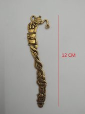 Metal (Pirinç) Kitap Ayracı Ayırıcı Hediyelik Şık Sarı Renkli - 2