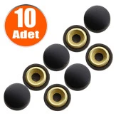 Dekoratif Vida Kapağı Kapatıcı 20 mm Mat Siyah Metal Vida Tapası Tıpası (10 ADET) - 1