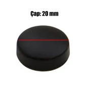 Dekoratif Vida Kapağı Kapatıcı 20 mm Mat Siyah Metal Vida Tapası Tıpası (10 ADET) - 2