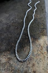 Aralıksız Figaro Silver Renk Çelik Zincir Kolye Hediyelik Şık Aksesuar - 2