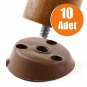 Mobilya Masa Sehpa Ayağı Bağlantı Aparatı Açılı Dereceli Ayak Tabanı Kahverengi (10 ADET) - 2