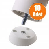 Mobilya Masa Sehpa Ayağı Bağlantı Aparatı Açılı Dereceli Ayak Tabanı Beyaz (10 ADET) - 2