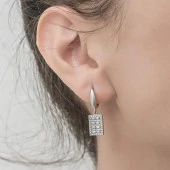 Zirkon Taşlı Süsleme 925 Gümüş Küpe - 5