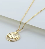 925 Ayar Gümüş Kişiye Özel Kalp Detaylı Harfli Saat Kolye thumbnail 1