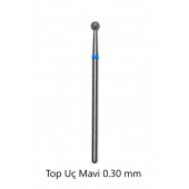 Elmas Manikür Freze Uçları Mavi Top Uç Modelleri 0,30 mm Birinci Kalite - 1