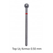 Elmas Manikür Freze Uçları Kırmızı Top Uç Modelleri 0,50 mm Birinci Kalite - 1