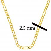 45 cm 14 Ayar Altın Zincir (2,5 mm Enli) thumbnail 5