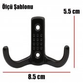 Noktalı Vestiyer Duvar Askısı Dolap Elbise Askılığı Siyah Metal Askı - 3